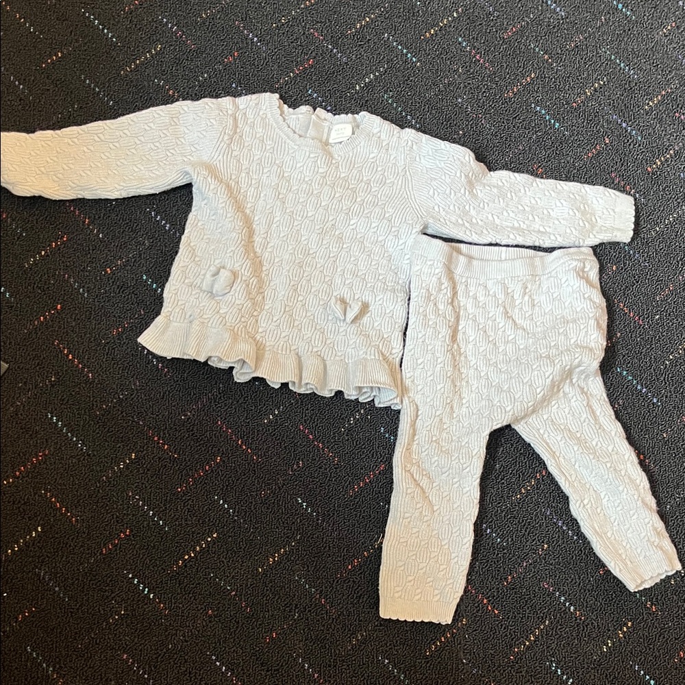 Next Grey Knit Baby Sweater and Pants Set